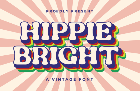 Hippie Bright Font: A Display Typeface for Groovy Digital Identity
