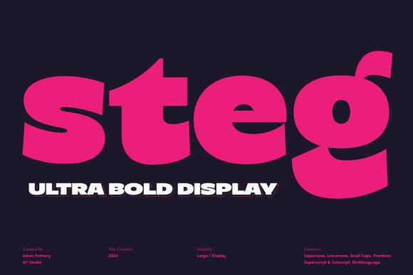 Steg: A Bold, Minimalist Display Font for Impactful Web Headlines