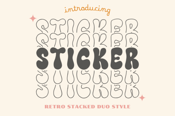 Sticker Stacked: A Retro Duo Display Font That Stacks Personality